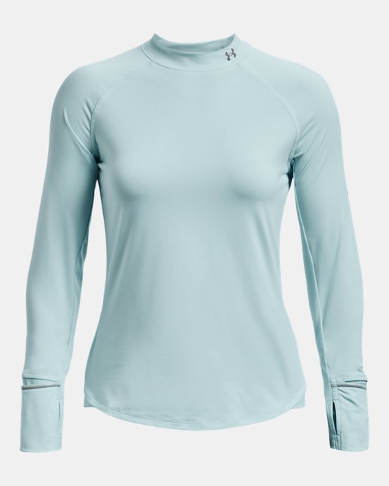 Women's UA OutRun The Cold Long Sleeve, Blue, pdpMainDesktop image number 7